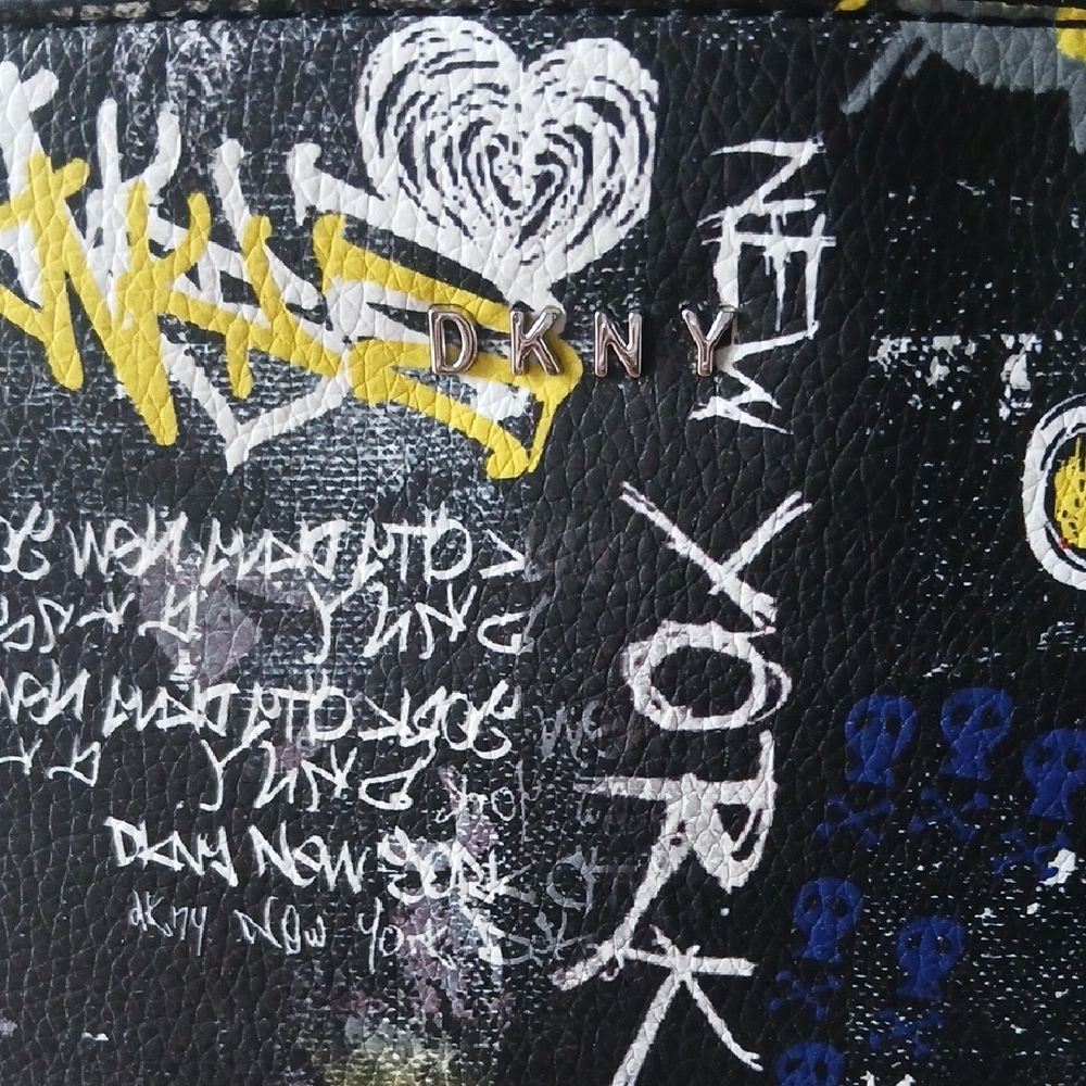 PAIGE Black Satchel with Yellow and Pink Graffiti Accents - Picture 9 of 9